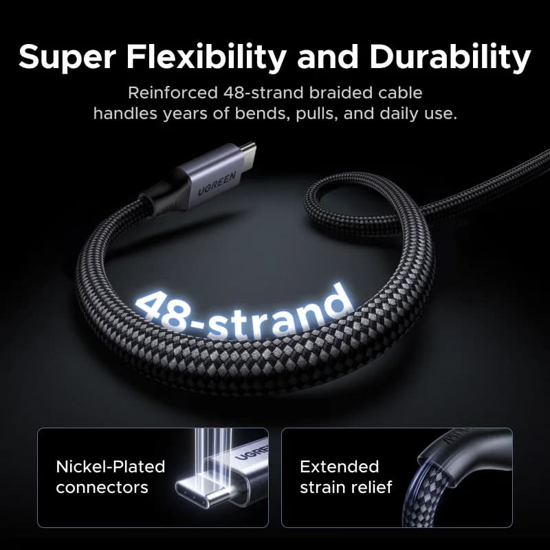 Magnetinis USB-C į USB-C greitojo įkrovimo kabelis, 100W