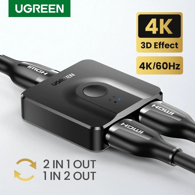 Dvipusis 4K HDMI skirstytuvas ir jungiklis