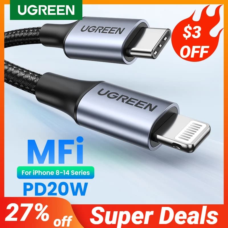 USB-C į Lightning kabelis, 20W PD, MFi