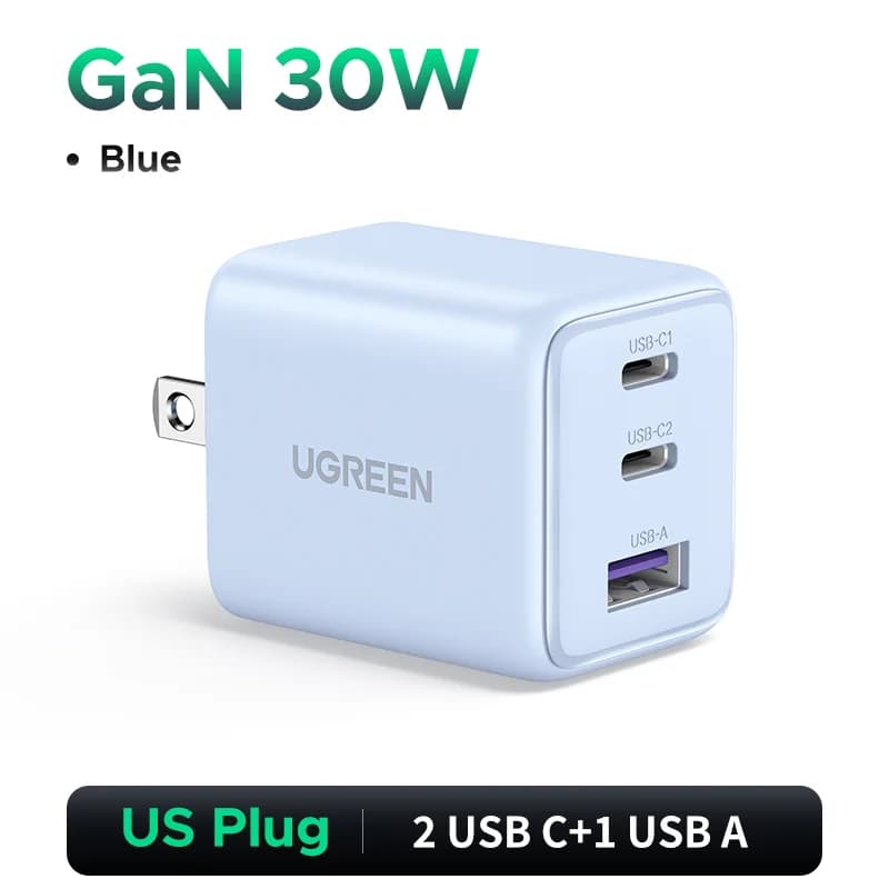 30W GaN USB-C PD įkroviklis, JAV kištukas