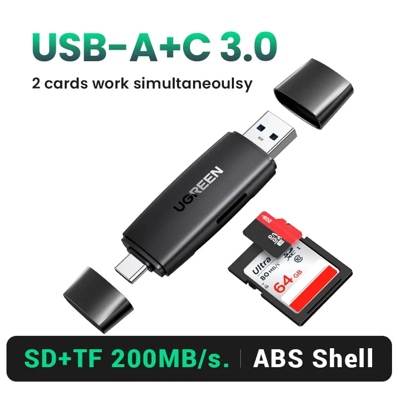 USB 3.0 kortelių skaitytuvas SD ir Micro SD kortelėms