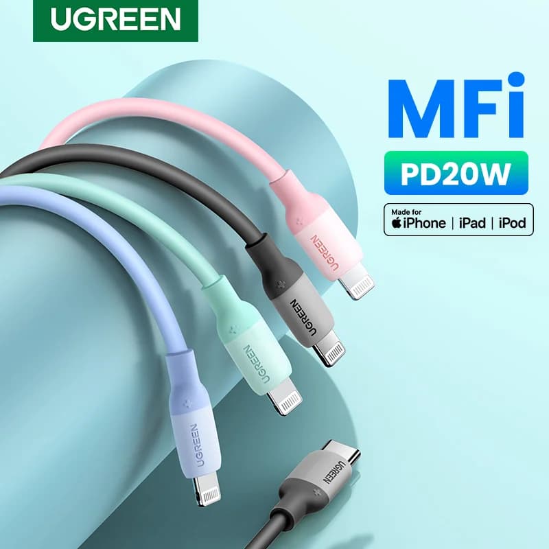 MFi silikono USB-C į Lightning greito įkrovimo kabelis