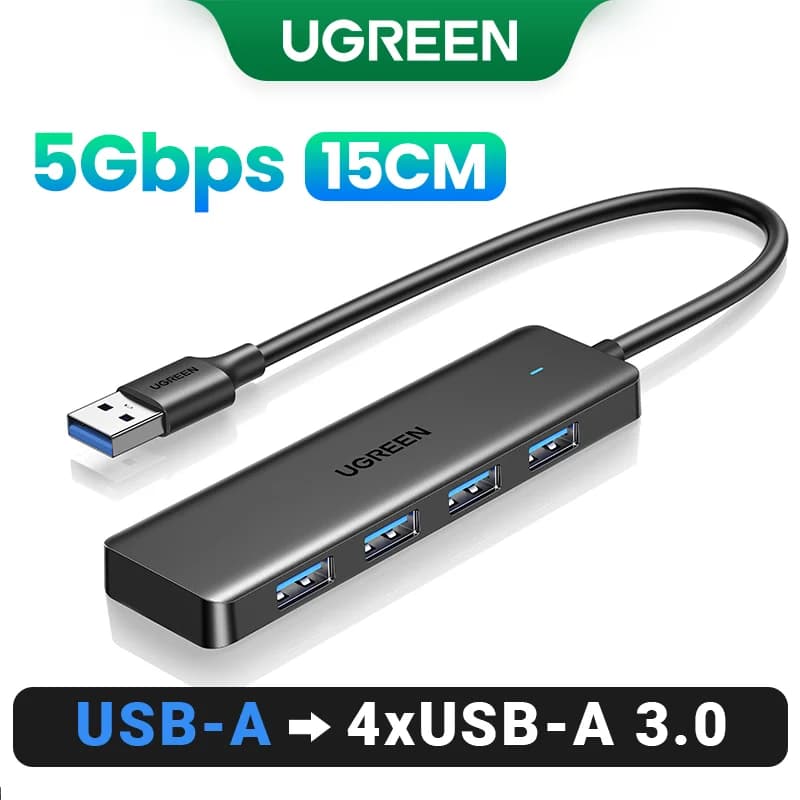 4 prievadų USB 3.0 ir USB-C šakotuvas