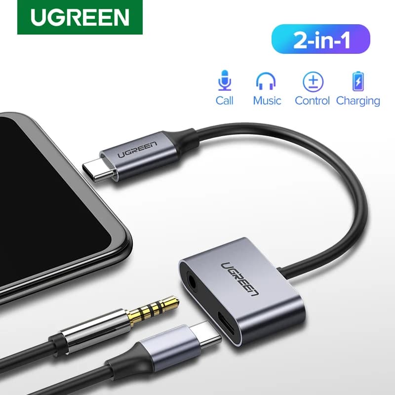 USB-C į 3.5mm AUX garso adapterio kabelis