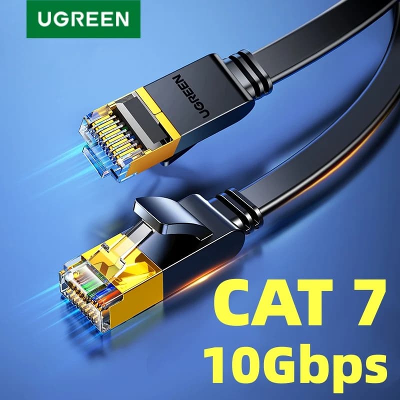 Cat 7 plokščias Ethernet kabelis, 10Gbps STP LAN laidas